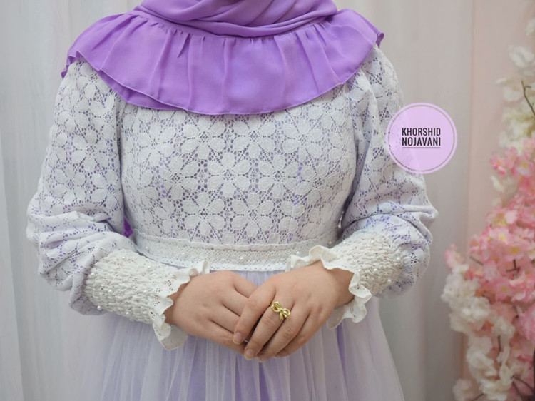 پیراهن مجلسی شکوفه یاسی